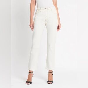FRAME DENIM le Italien high rise straight leg jean in Ecru